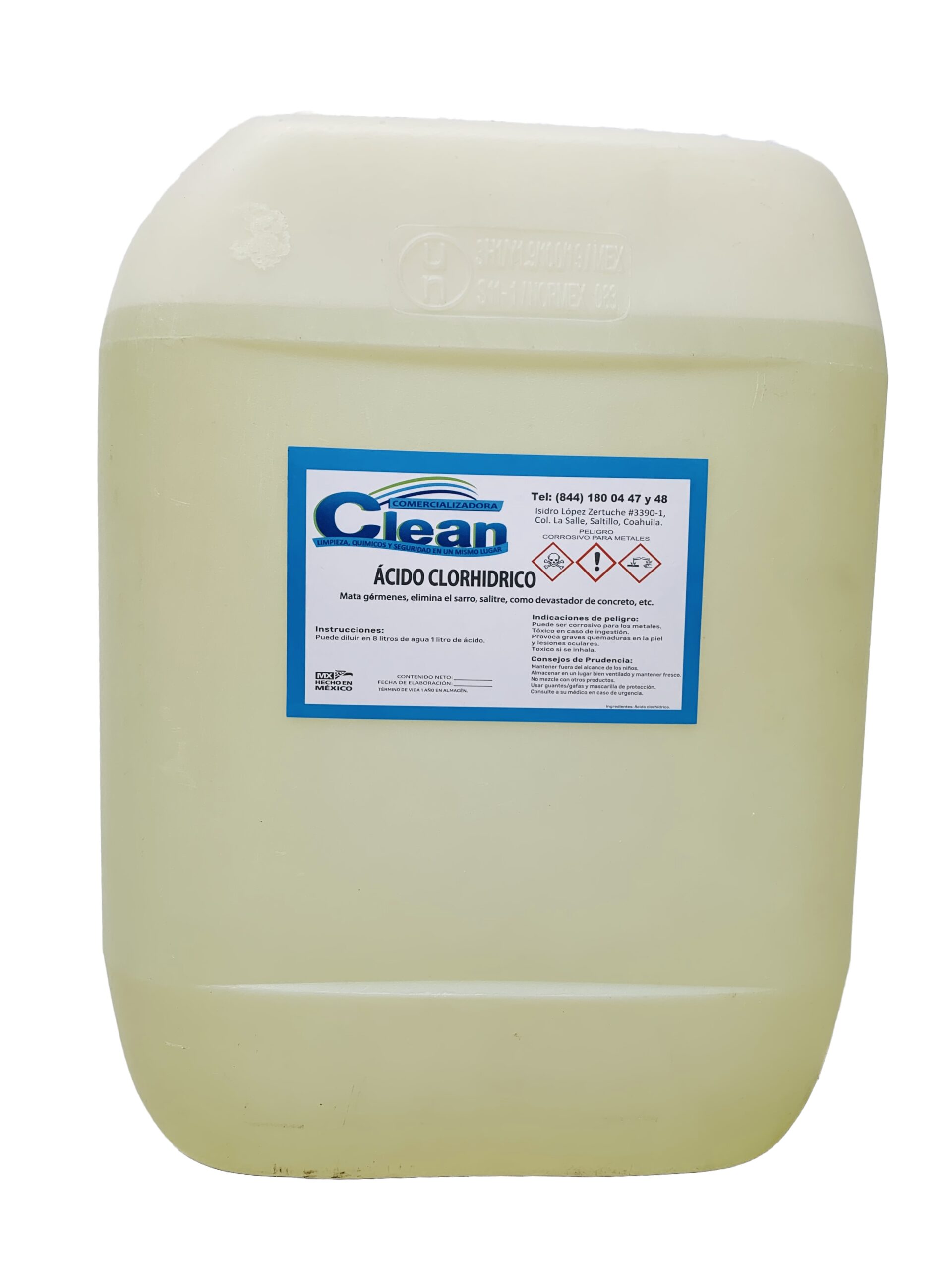 ACIDO CLORHIDRICO | Comercializadora clean - productos de limpieza -  productos de seguridad industrial - producto para alberca